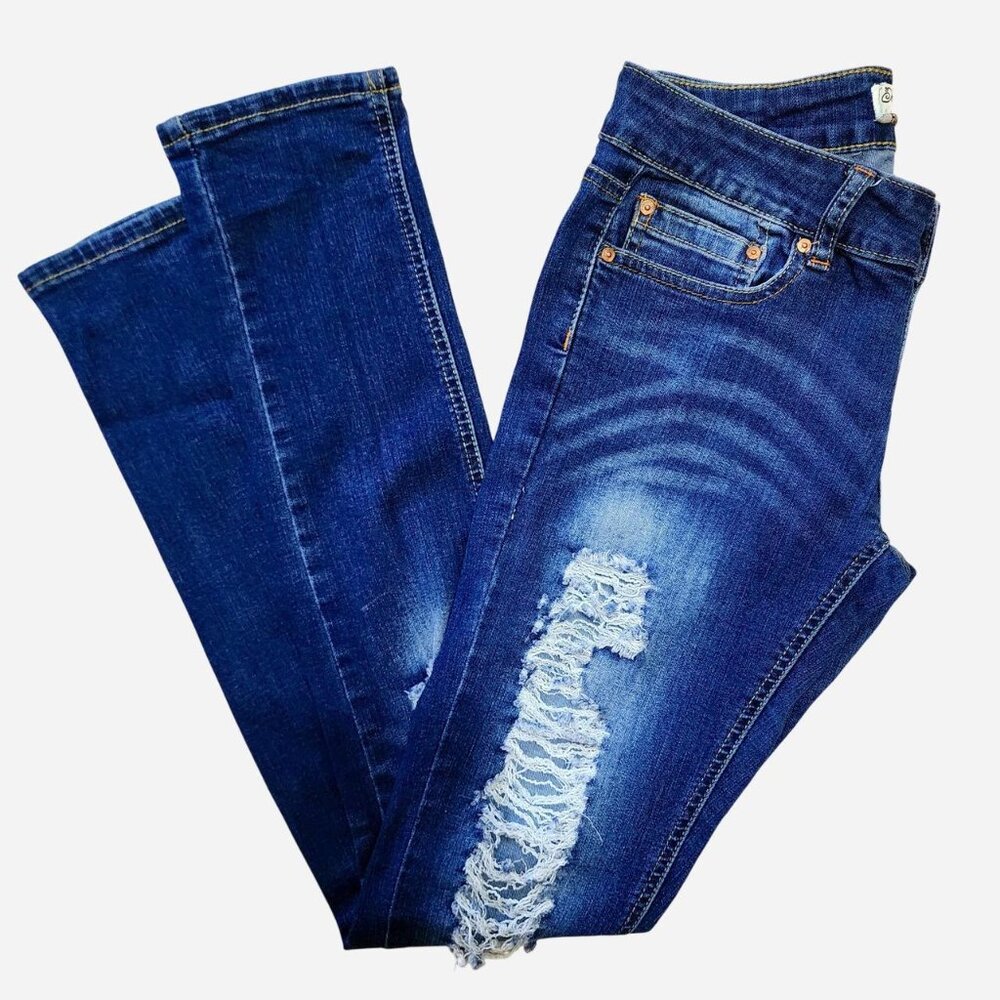 Indigo Rein factory distressed Skinny Jeans - size 3